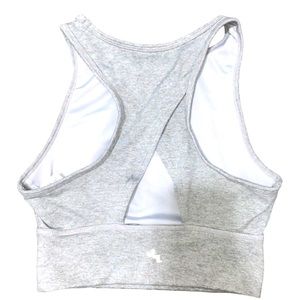 Joylab Soft Stretchy High Neck Light Heather Sports Bra Crop Top Athletic XS